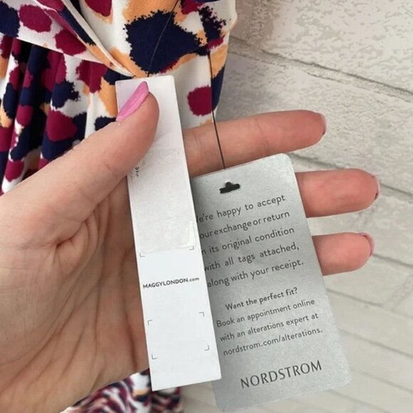 NWT Maggy London Faux Wrap Midi Dress - Picture 7 of 15